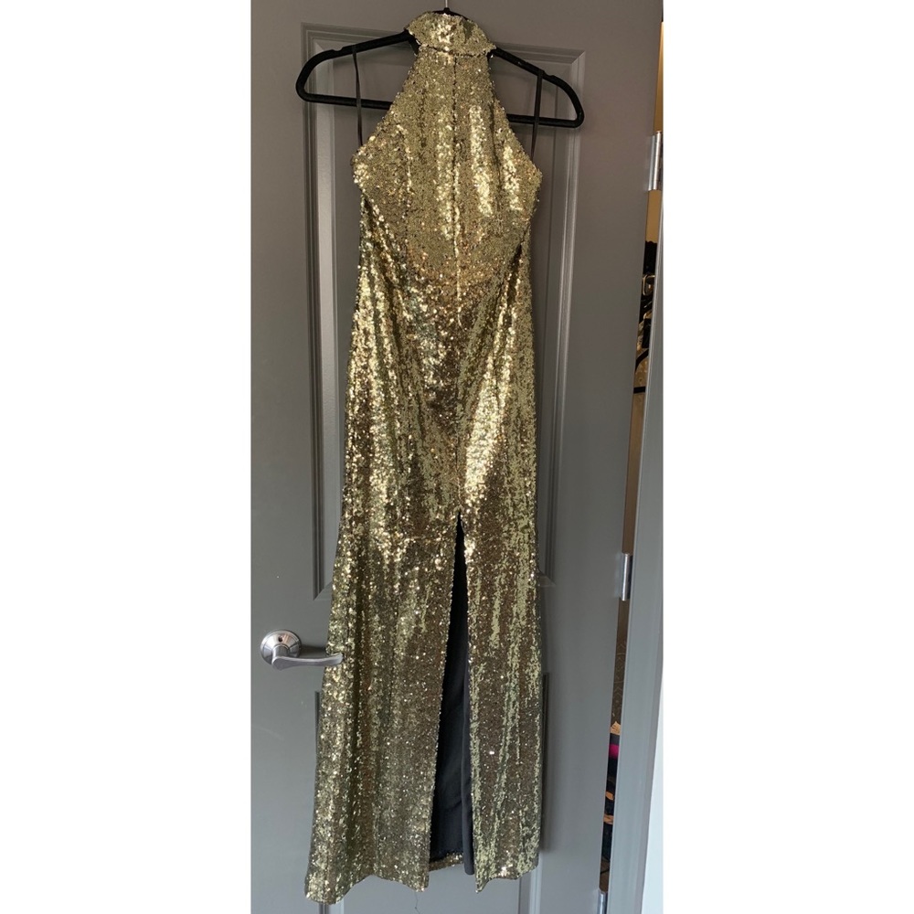 House of Harlow 1960 Gold Sequin Glam Dress